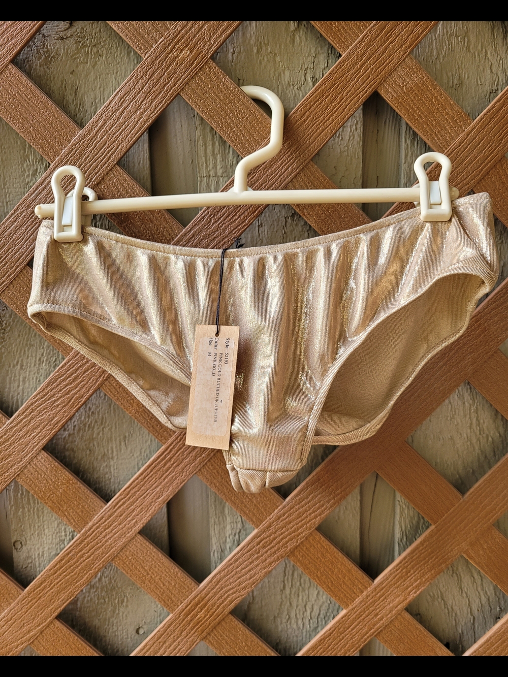 NEW Only Hearts pink gold Vera ruched Hipster sz M